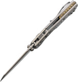 Microtech Standard Issue MSI Mini Marfione Ram-Lok Stonewash Frag Titanium Folding M390MK Knife 210M10FRMS2