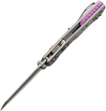 Microtech Standard Issue MSI Mini Marfione Ram-Lok Stonewash Frag Titanium Folding M390MK Knife 210M10FRMS4