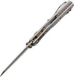 Microtech Standard Issue MSI Mini Marfione Ram-Lok Stonewash Frag Titanium Folding M390MK Knife 210M10FRMS5