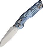 Microtech Standard Issue MSI Mini Marfione Ram-Lok Ice Blue Frag Titanium Folding M390MK Knife 210M10FRMS7