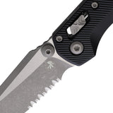 Microtech Standard Issue MSI Mini Ram-Lok Black Fluted Aluminum Folding Apocalyptic M390MK Serrated Knife 210M11APFL