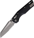 Microtech Standard Issue MSI Mini Ram-Lok Black Fluted Aluminum Folding Apocalyptic M390MK Serrated Knife 210M11APFL