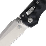 Microtech Standard Issue MSI Mini Ram-Lok Black Fluted Aluminum Folding M390MK Serrated Knife 210M11FL