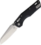 Microtech Standard Issue MSI Mini Ram-Lok Black Fluted Aluminum Folding M390MK Serrated Knife 210M11FL