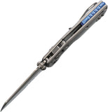Microtech Standard Issue MSI Mini Marfione Ram-Lok Stonewash Titanium Folding M390MK Serrated Knife 210M11MS3