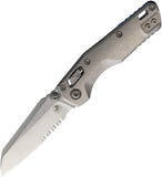Microtech Standard Issue MSI Mini Marfione Ram-Lok Stonewash Titanium Folding M390MK Serrated Knife 210M11MS3