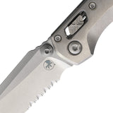 Microtech Standard Issue MSI Mini Marfione Ram-Lok Stonewash Titanium Folding M390MK Serrated Knife 210M11MS4
