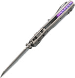 Microtech Standard Issue MSI Mini Marfione Ram-Lok Stonewash Titanium Folding M390MK Serrated Knife 210M11MS4