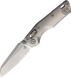 Microtech Standard Issue MSI Mini Marfione Ram-Lok Stonewash Titanium Folding M390MK Serrated Knife 210M11MS4