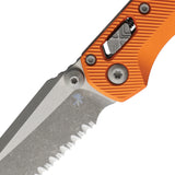 Microtech Standard Issue MSI Mini Ram-Lok Orange Fluted Aluminum Folding Apocalyptic M390MK Serrated Knife 210M12APFLOR