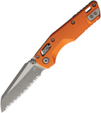 Microtech Standard Issue MSI Mini Ram-Lok Orange Fluted Aluminum Folding Apocalyptic M390MK Serrated Knife 210M12APFLOR