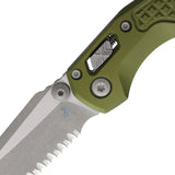 Microtech Standard Issue MSI Mini Ram-Lok OD Green Frag Aluminum Folding Apocalyptic M390MK Serrated Knife 210M12APFROD