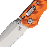 Microtech Standard Issue MSI Mini Ram-Lok Orange Fluted Aluminum Folding M390MK Serrated Knife 210M12FLOR