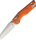 Microtech Standard Issue MSI Mini Ram-Lok Orange Fluted Aluminum Folding M390MK Serrated Knife 210M12FLOR