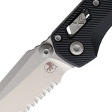 Microtech Standard Issue MSI Mini Ram-Lok Black Fluted Aluminum Folding M390MK Serrated Knife 210M12FL
