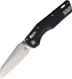 Microtech Standard Issue MSI Mini Ram-Lok Black Fluted Aluminum Folding M390MK Serrated Knife 210M12FL