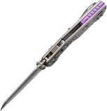 Microtech Standard Issue MSI Mini Marfione Ram-Lok Stonewash Frag Titanium Folding M390MK Serrated Knife 210M12FRMS4