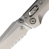 Microtech Standard Issue MSI Mini Marfione Ram-Lok Stonewash Titanium Folding M390MK Serrated Knife 210M12MS2