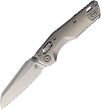 Microtech Standard Issue MSI Mini Marfione Ram-Lok Stonewash Titanium Folding M390MK Serrated Knife 210M12MS3