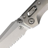 Microtech Standard Issue MSI Mini Marfione Ram-Lok Stonewash Titanium Folding M390MK Serrated Knife 210M12MS4