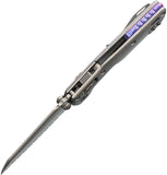 Microtech Standard Issue MSI Mini Marfione Ram-Lok Stonewash Titanium Folding M390MK Serrated Knife 210M12MS4