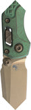 Microtech Standard Issue MSI Mini Marfione Ram-Lok Antique Green Frag Titanium Folding Bronze M390MK Knife 210M13FRMS2