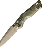 Microtech Standard Issue MSI Mini Marfione Ram-Lok Antique Gold Titanium Folding Bronze M390MK Serrated Knife 210M15FRMS4