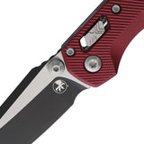 Microtech Standard Issue MSI Mini Ram-Lok Merlot Red Fluted Aluminum Folding Two-Tone M390MK Knife 210M1FLMR