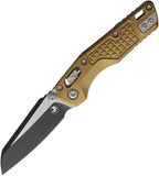 Microtech Standard Issue MSI Mini Ram-Lok Tan Frag Aluminum Folding Two-Tone M390MK Knife 210M1FRTA