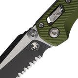 Microtech Standard Issue MSI Mini Ram-Lok OD Green Fluted Aluminum Folding M390MK Serrated Knife 210M2FLOD