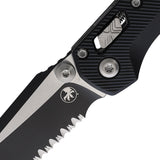 Microtech Standard Issue MSI Mini Ram-Lok Black Fluted Aluminum Folding Two-Tone M390MK Serrated Knife 210M2FL