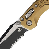 Microtech Standard Issue MSI Mini Ram-Lok Tan Frag Aluminum Folding M390MK Serrated Knife 210M2FRTA