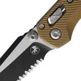 Microtech Standard Issue MSI Mini Ram-Lok Tan Fluted Aluminum Folding M390MK Serrated Knife 210M3FLTA
