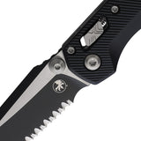 Microtech Standard Issue MSI Mini Ram-Lok Black Fluted Aluminum Folding Two-Tone M390MK Serrated Knife 210M3FL