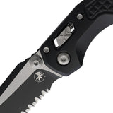 Microtech Standard Issue MSI Mini Ram-Lok Black Frag Aluminum Folding Two-Tone M390MK Serrated Knife 210M3FR