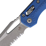 Microtech Standard Issue MSI Ram-Lok Tri-Grip Blue Polymer Folding Serrated M390MK Knife 210T11APPMCB