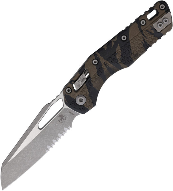 Microtech Standard Issue MSI Ram-Lok Tri-Grip Tiger Stripe Polymer Folding Serrated M390MK Knife 210T11APPMTR