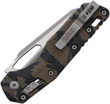 Microtech Standard Issue MSI Ram-Lok Tri-Grip Tiger Stripe Polymer Folding Serrated M390MK Knife 210T11APPMTR