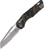 Microtech Standard Issue MSI Ram-Lok Tri-Grip Tiger Stripe Polymer Folding Serrated M390MK Knife 210T11APPMTR