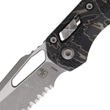 Microtech Standard Issue MSI Ram-Lok Tri-Grip Tiger Stripe Camo Polymer Folding Serrated M390MK Knife 210T11APPMTS