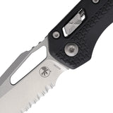 Microtech Standard Issue MSI Ram-Lok Blue Line Black Polymer Folding M390MK Serrated Knife 210T11PMBKA1