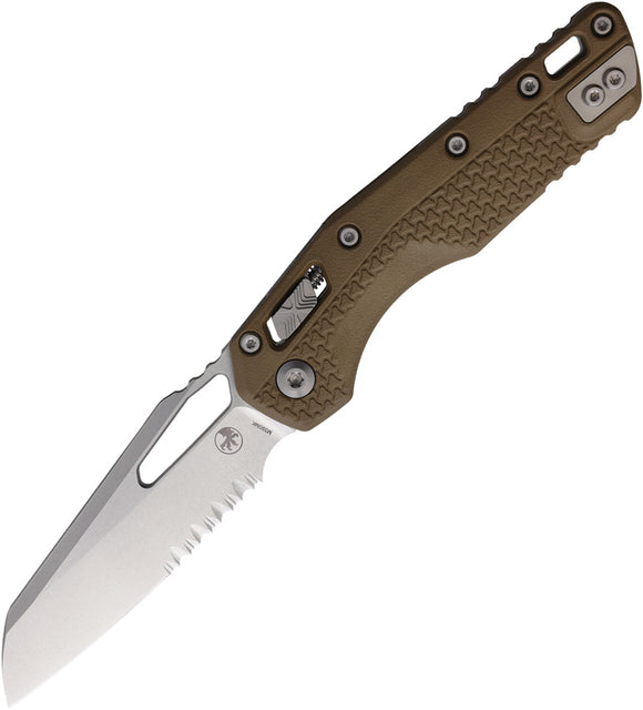 Microtech Standard Issue MSI Ram-Lok Tri-Grip Dark Earth Polymer Folding Serrated M390MK Knife 210T11PMDE