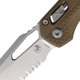 Microtech Standard Issue MSI Ram-Lok Tri-Grip Dark Earth Polymer Folding Serrated M390MK Knife 210T11PMDE
