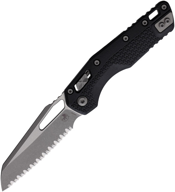 Microtech Standard Issue MSI Ram-Lok Tri-Grip Black Polymer Folding Serrated M390MK Knife 210T12APPMBK