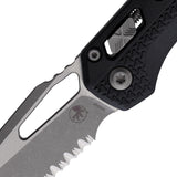 Microtech Standard Issue MSI Ram-Lok Tri-Grip Black Polymer Folding Serrated M390MK Knife 210T12APPMBK