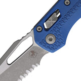 Microtech Standard Issue MSI Ram-Lok Tri-Grip Blue Polymer Folding Serrated M390MK Knife 210T12APPMCB