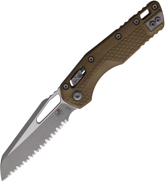 Microtech Standard Issue MSI Ram-Lok Tri-Grip Dark Earth Polymer Folding Serrated M390MK Knife 210T12APPMDE