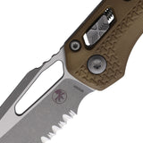 Microtech Standard Issue MSI Ram-Lok Tri-Grip Dark Earth Polymer Folding Serrated M390MK Knife 210T12APPMDE