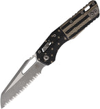 Microtech Standard Issue MSI Ram-Lok Tri-Grip Flag Polymer Folding Apocalyptic M390MK Serrated Knife 210T12APPMFL