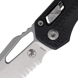 Microtech Standard Issue MSI Ram-Lok Tri-Grip Black Polymer Folding Serrated M390MK Knife 210T12PMBK